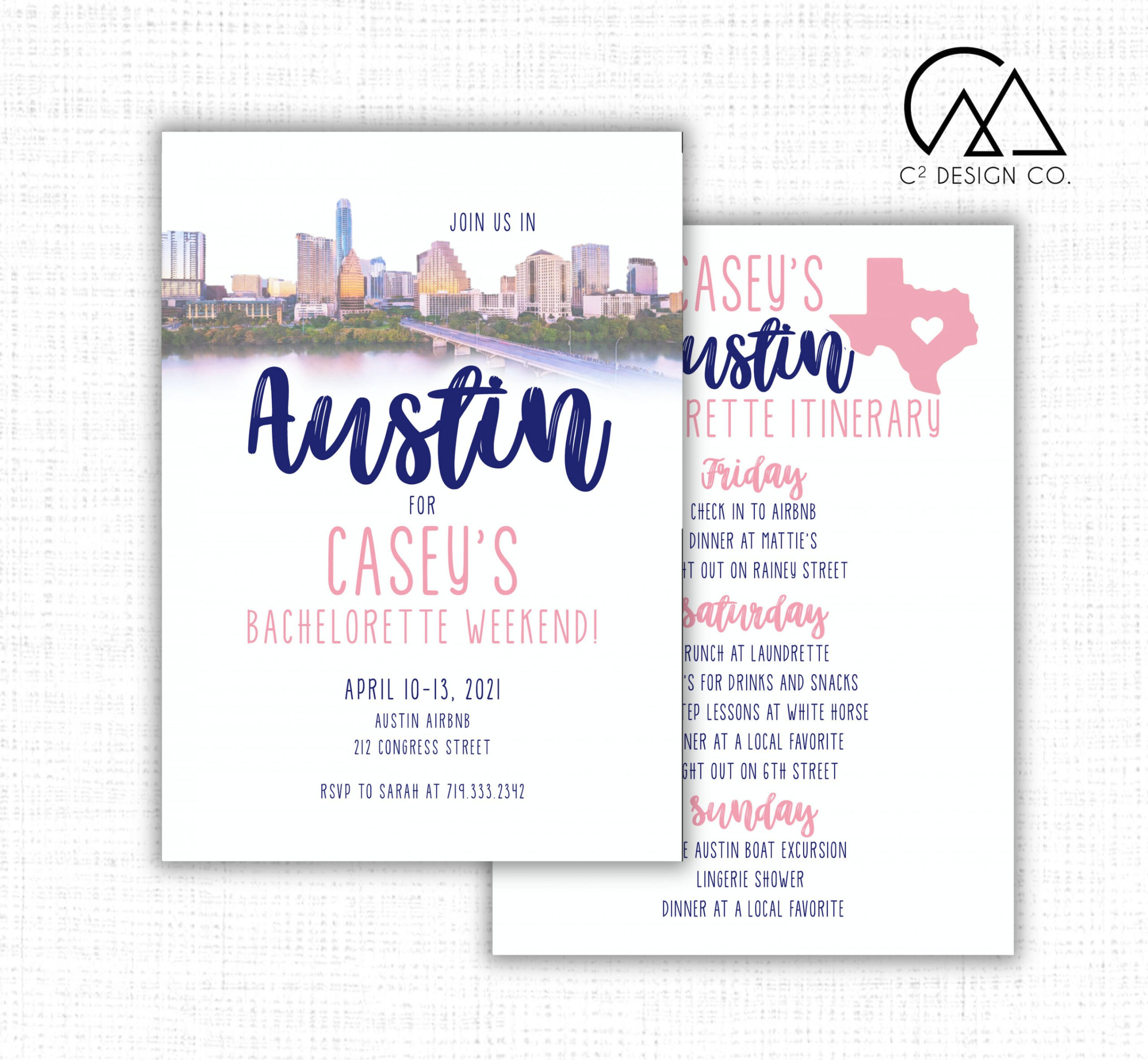 Austin Bachelorette Party Invitation Itinerary Template - Etsy