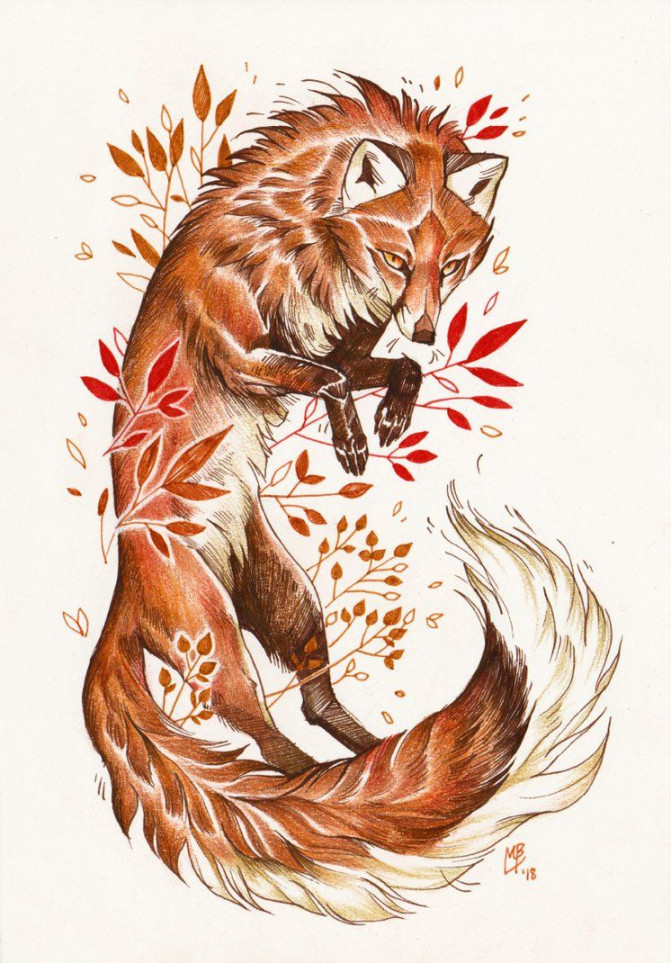 Autumn Fox by wolf-minori  Pintura de zorro, Arte de zorro, Zorro