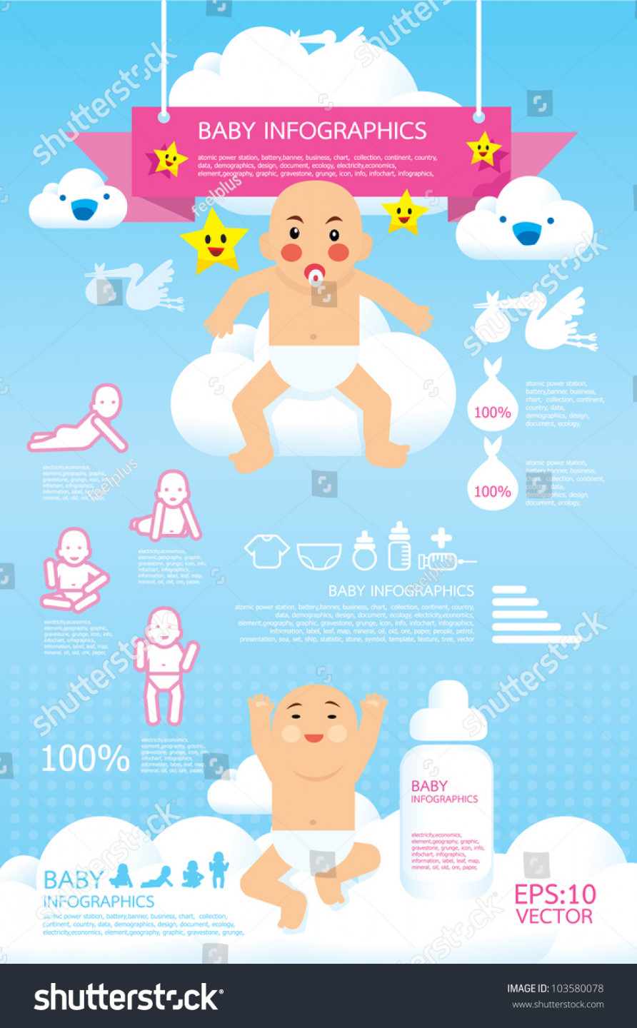 Baby Infographic Vector Stock Vector (Royalty Free)