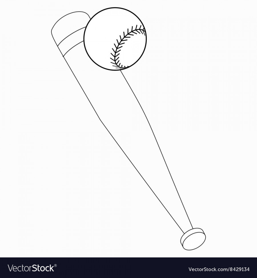 Baseball bat and ball icon isometric d style Vector Image