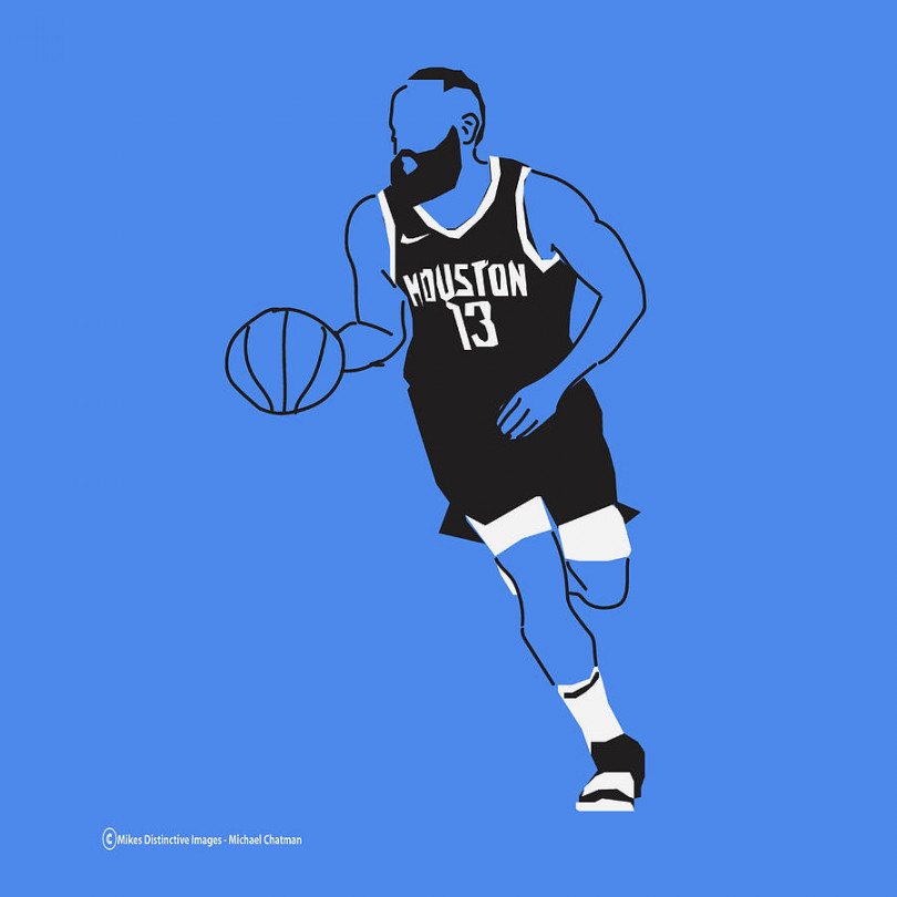 Basketball Minimalist Art  by Michael Chatman