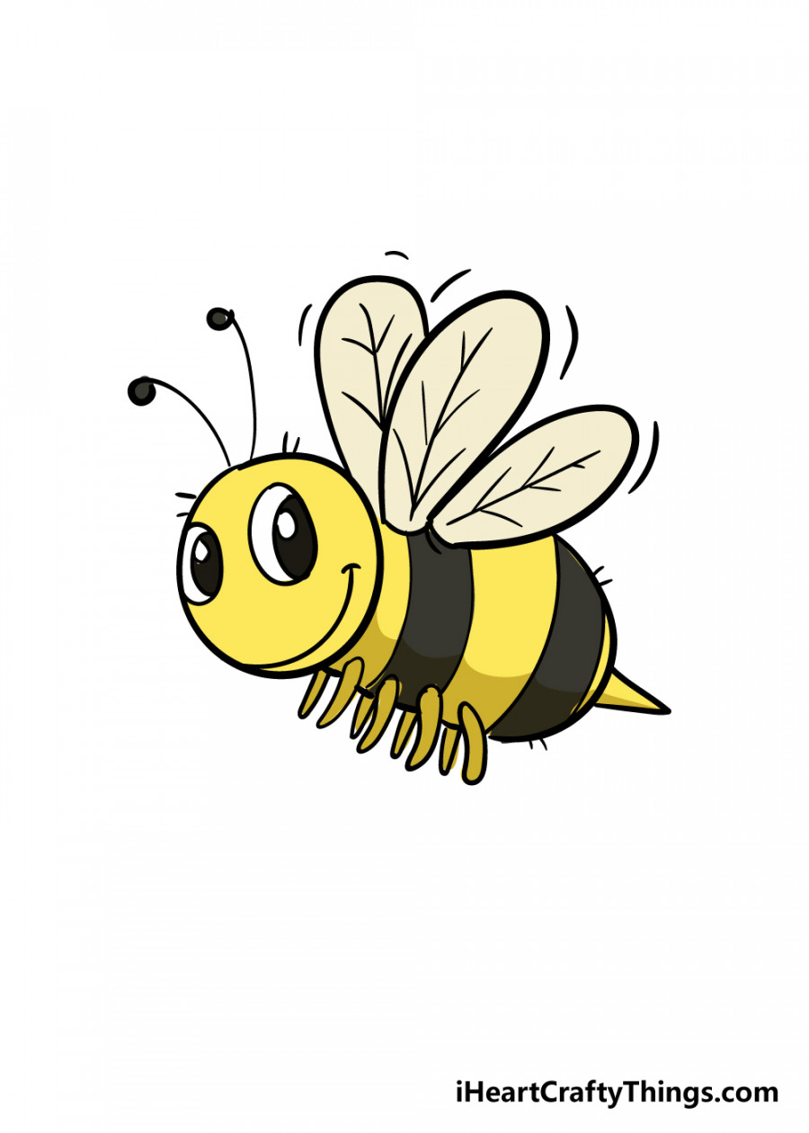 Bee Drawing - How To Draw A Bee Step By Step