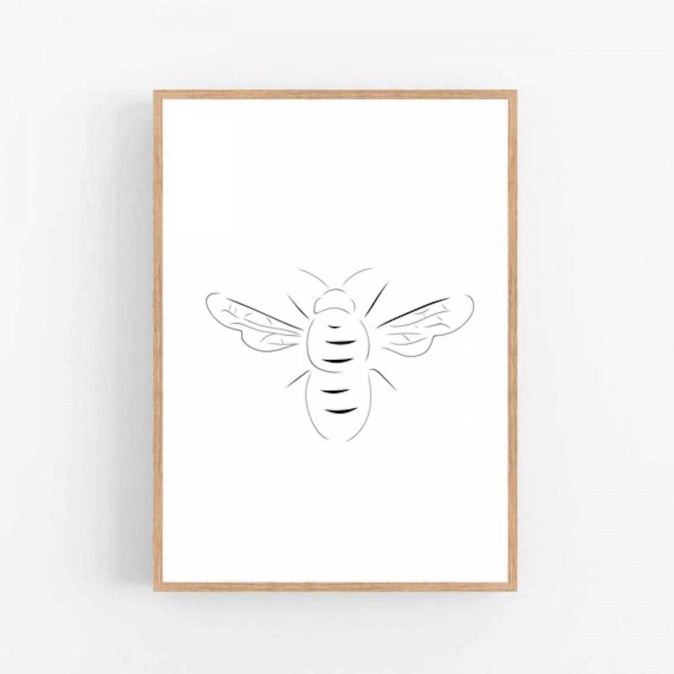 Bee Line Art, Bumble Bee Print, Abstract Insect Wall Decor