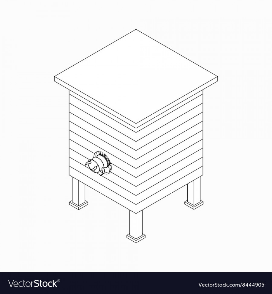 Beehive with bee icon isometric d style Vector Image