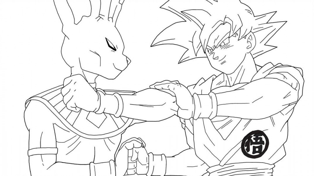 Beerus God of Destruction vs SSJGod Goku (Lineart) by