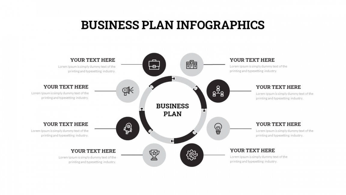 Black and White Infographics PowerPoint template - SlideBazaar