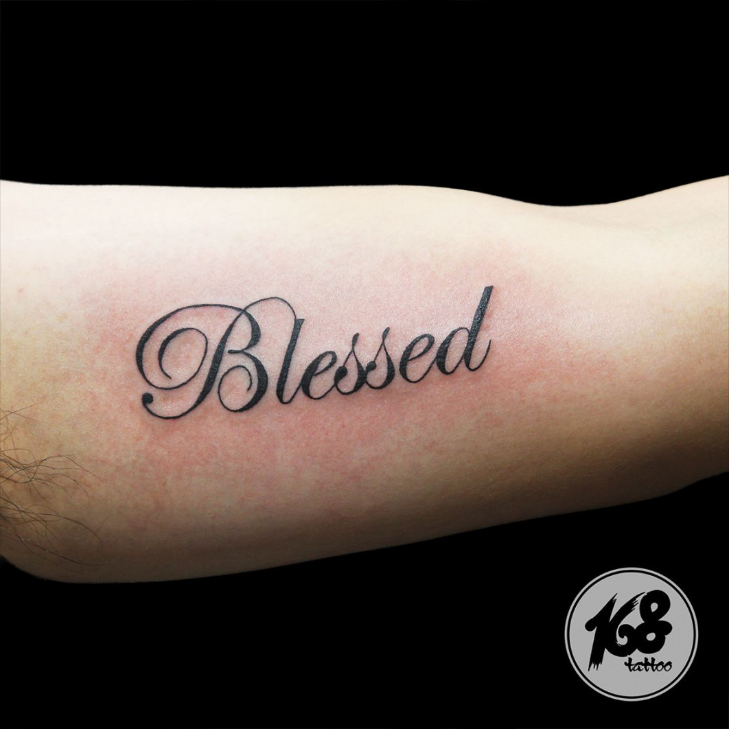 blessed lettering tattoo #tattoo #lettering  Blessed tattoos