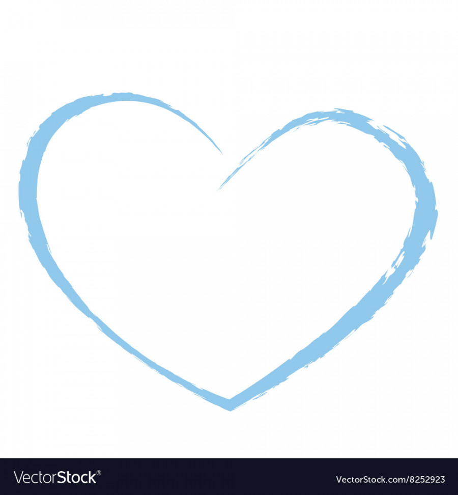 Blue heart drawing love valentine Royalty Free Vector Image