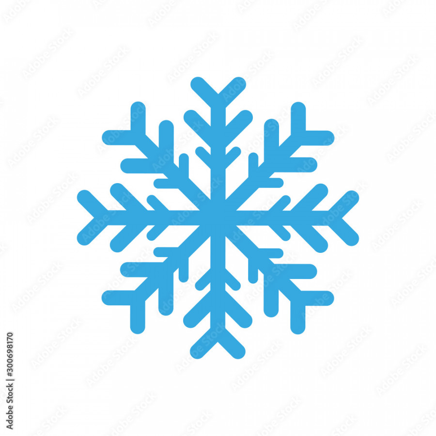 Blue snowflake icon. Vector drawing