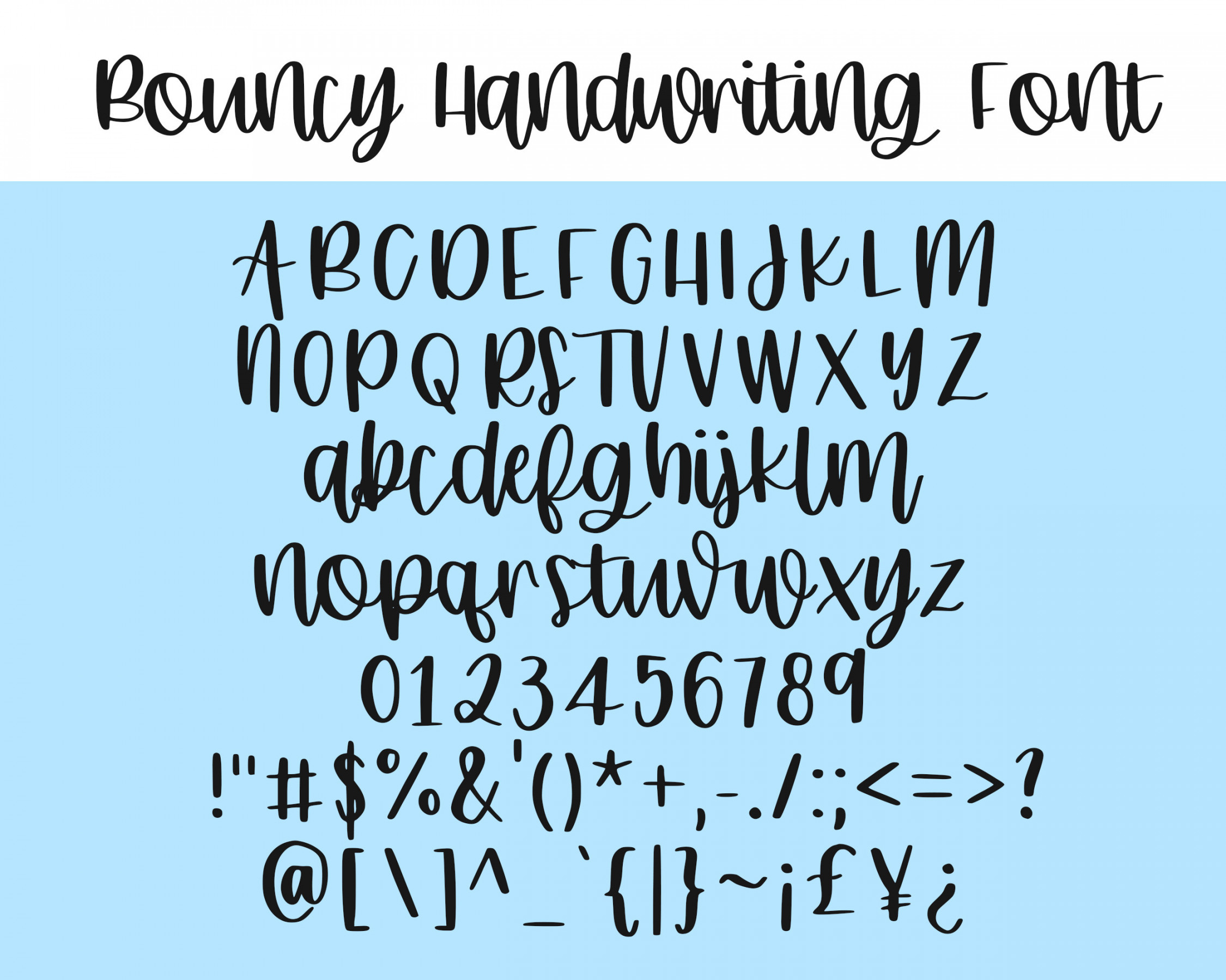 Bouncy Script Calligraphy Handwritten Font - Etsy