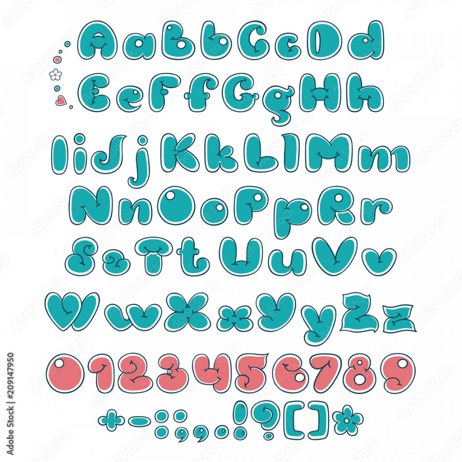 Bubble Double font. Comic Alphabet