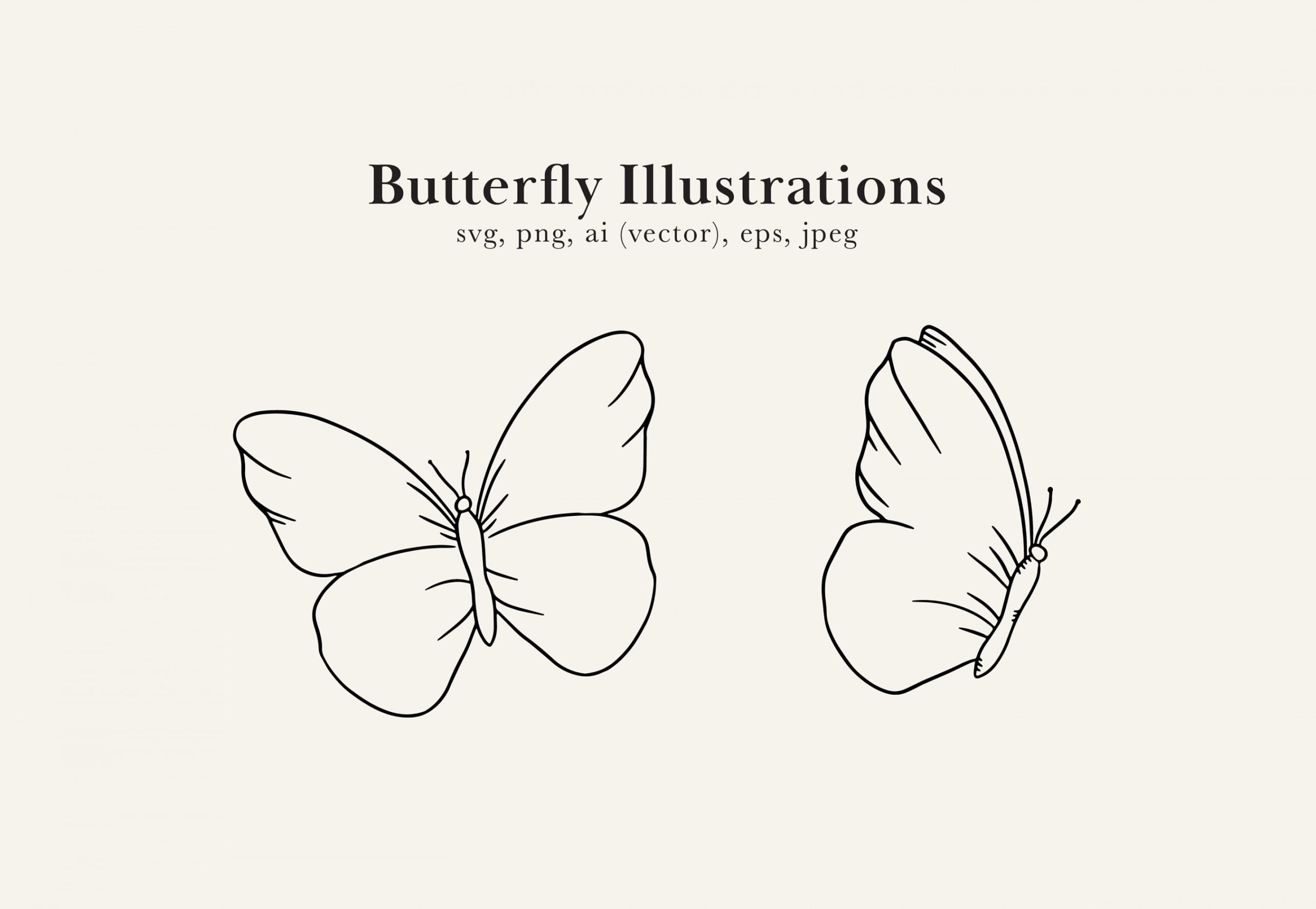 Butterfly Cutting File Simple Butterflies Butterfly Drawing - Etsy