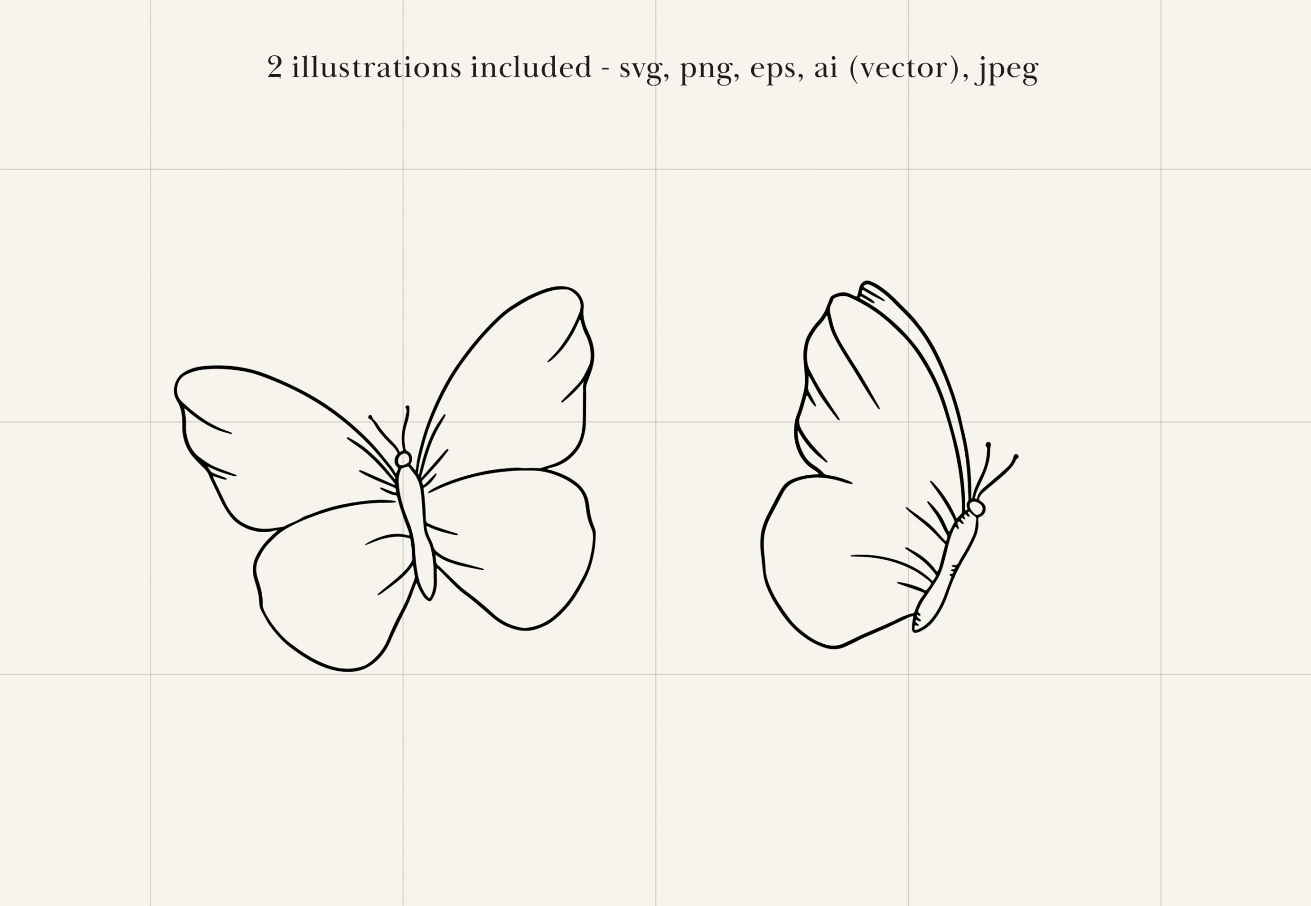 Butterfly Cutting File Simple Butterflies Butterfly Drawing - Etsy