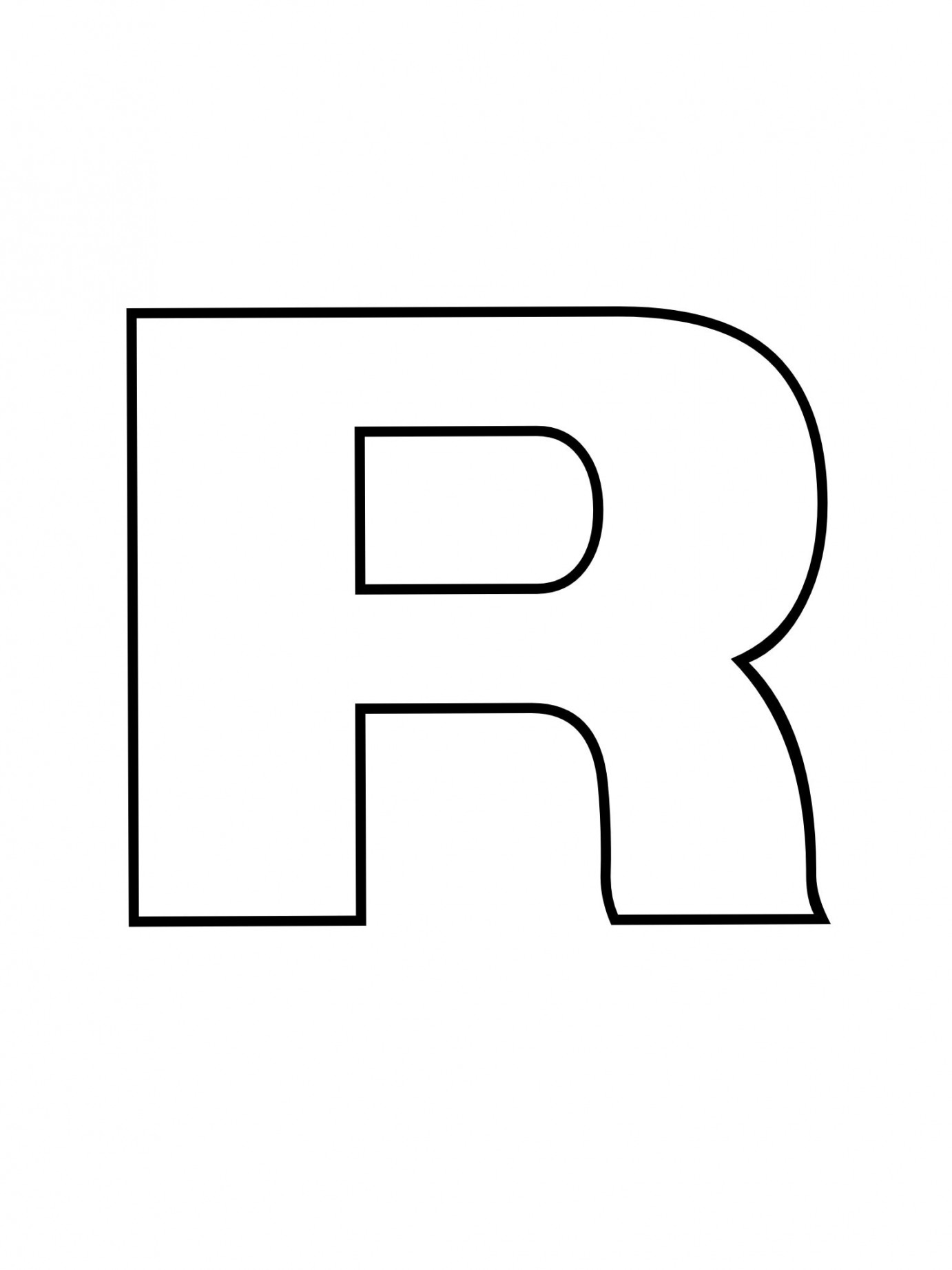 Capital Letter R Upper Case Template Colouring Sheet - Etsy