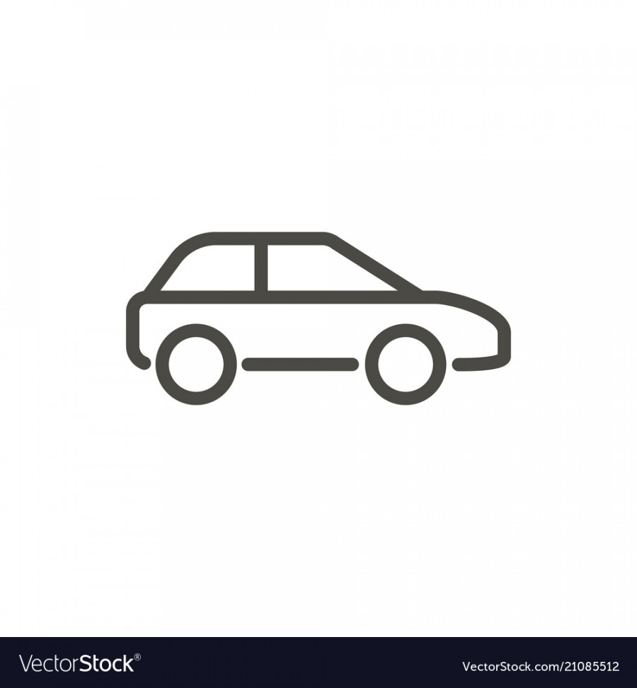 Car icon line drawing symbol Royalty Free Vector Image