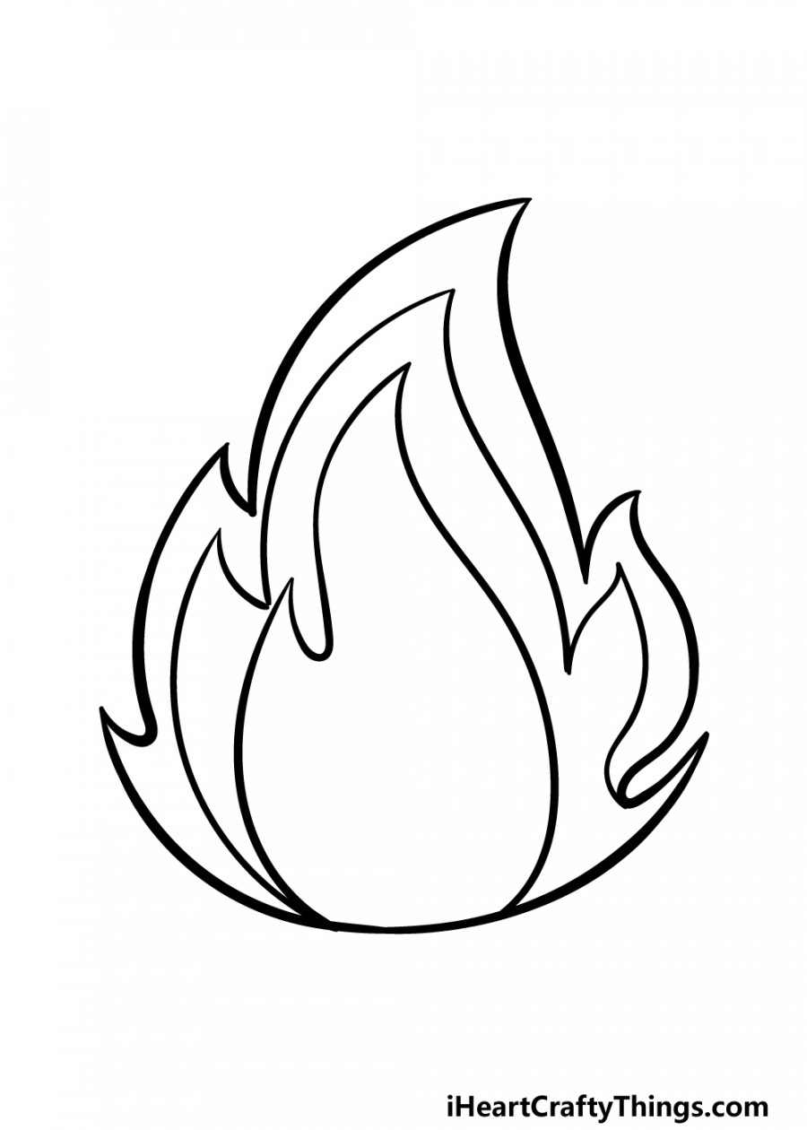 Cartoon Flame Drawing - How To Draw A Cartoon Flame Step By Step