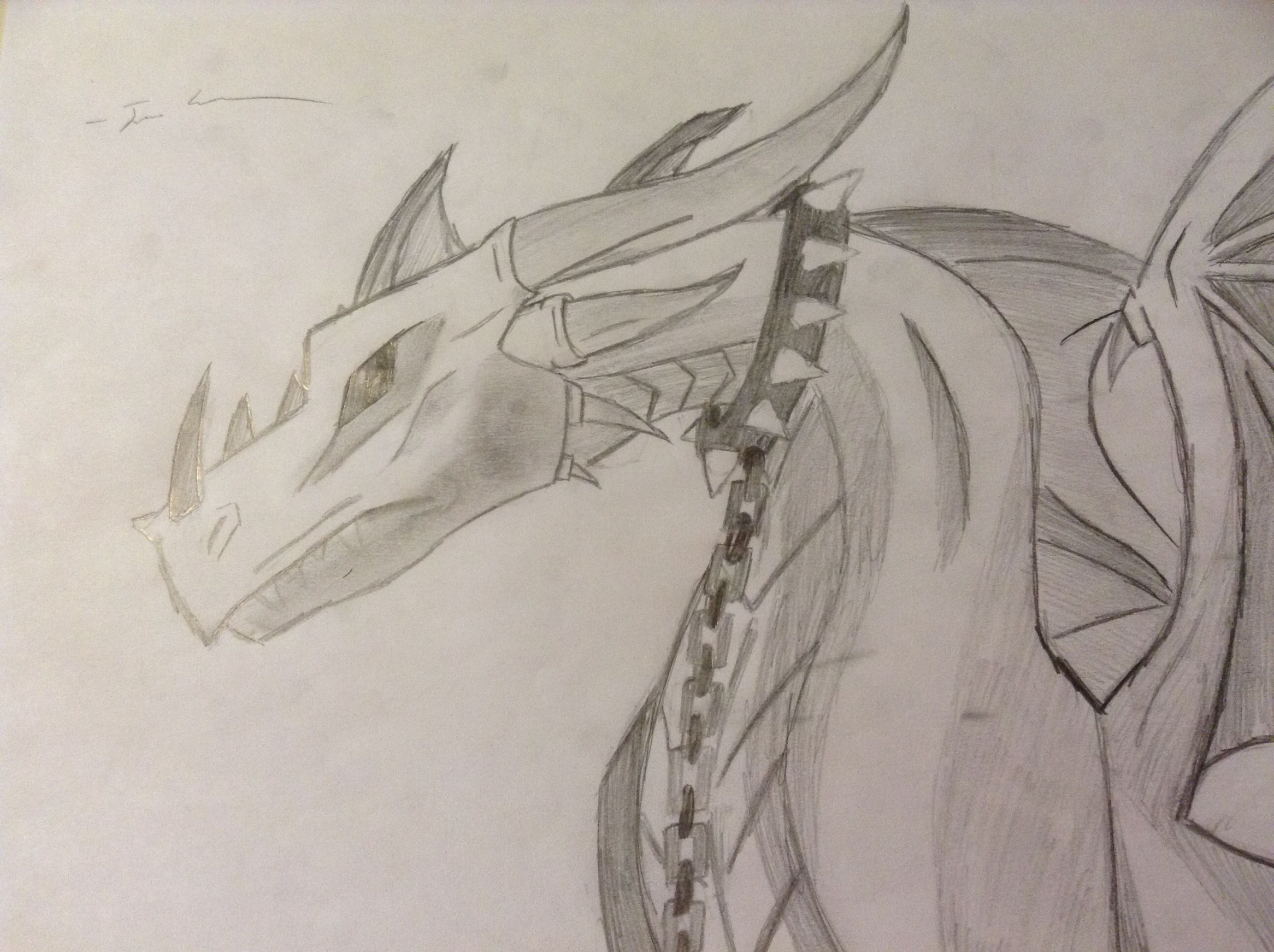 Chained up dragon sketch - Jess =