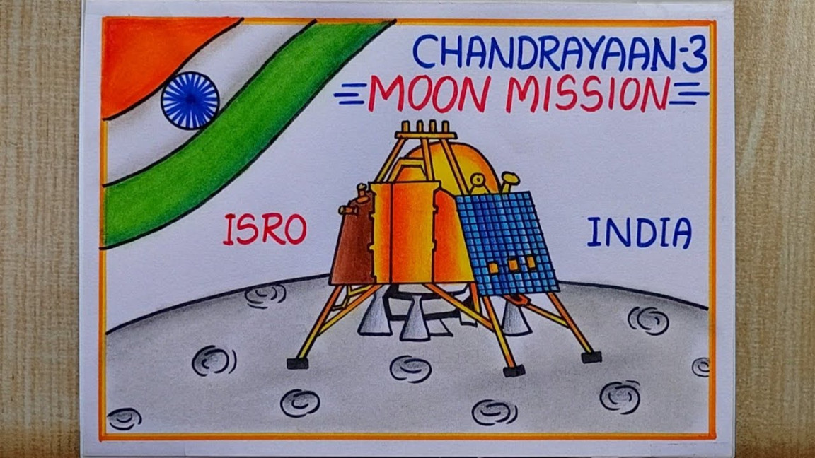 Chandrayaan- Moon Mission drawing easy Chandrayaan- Moon Landing special  drawing Easy poster