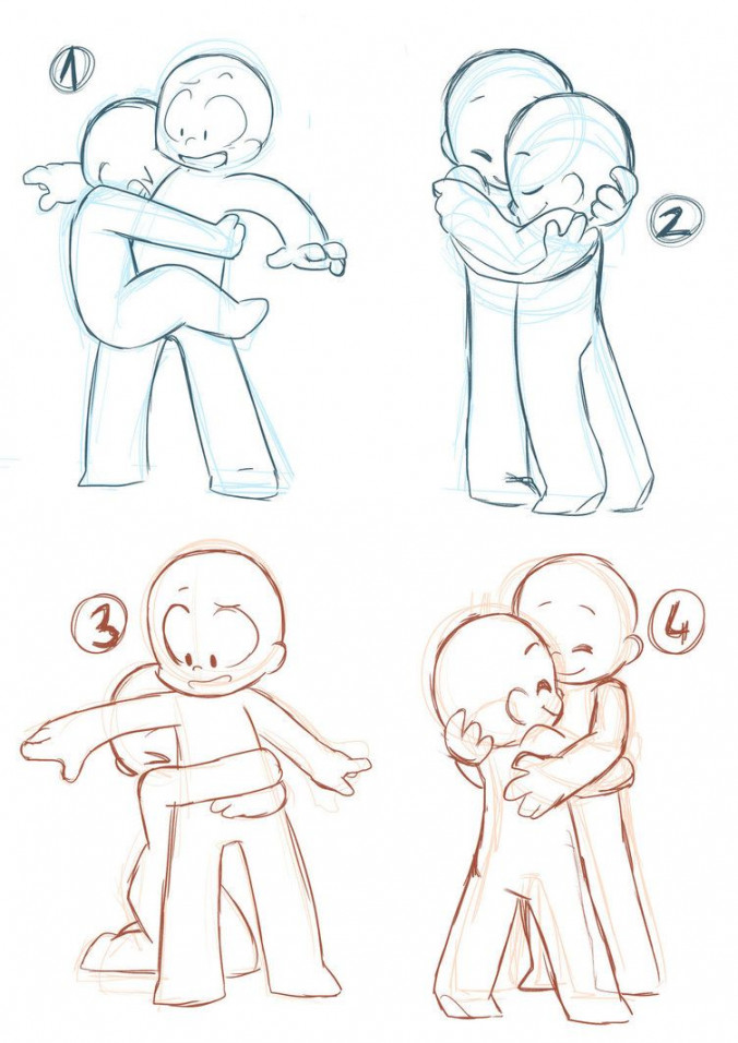 Chibi Sweethearts Poses  Drawing base, Hugging drawing, Drawing