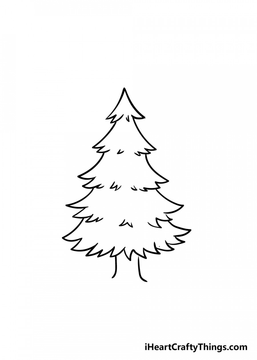 Christmas Tree Drawing - How To Draw A Christmas Tree Step By Step!