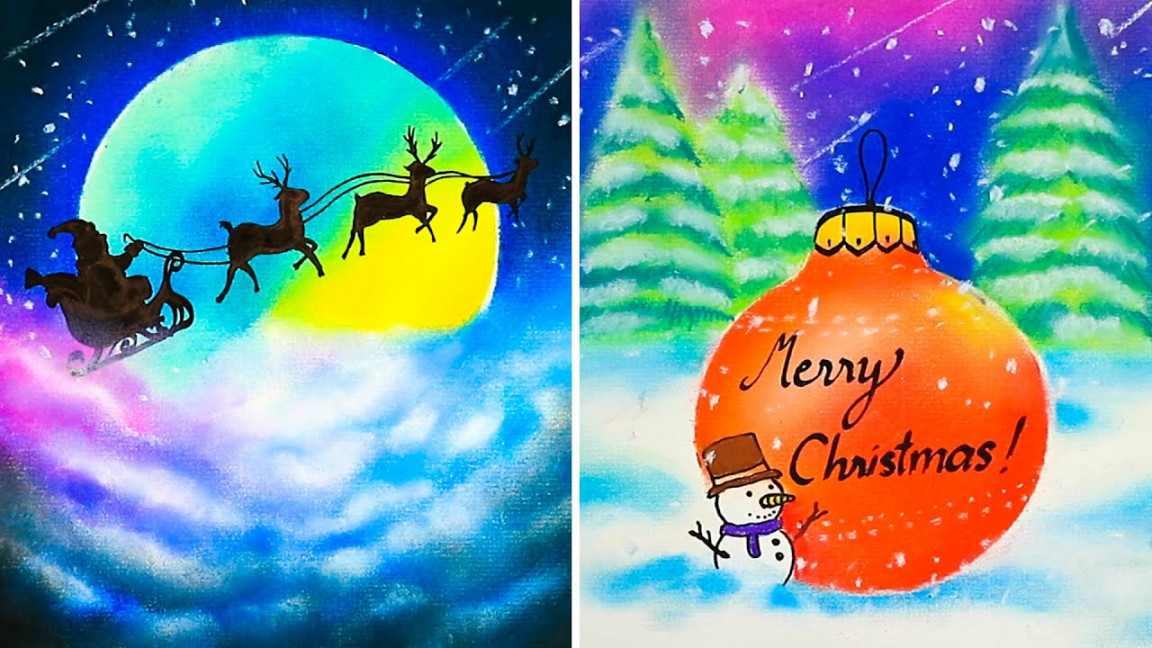 Cool Drawing Tricks For Christmas  Tutorial Drawing