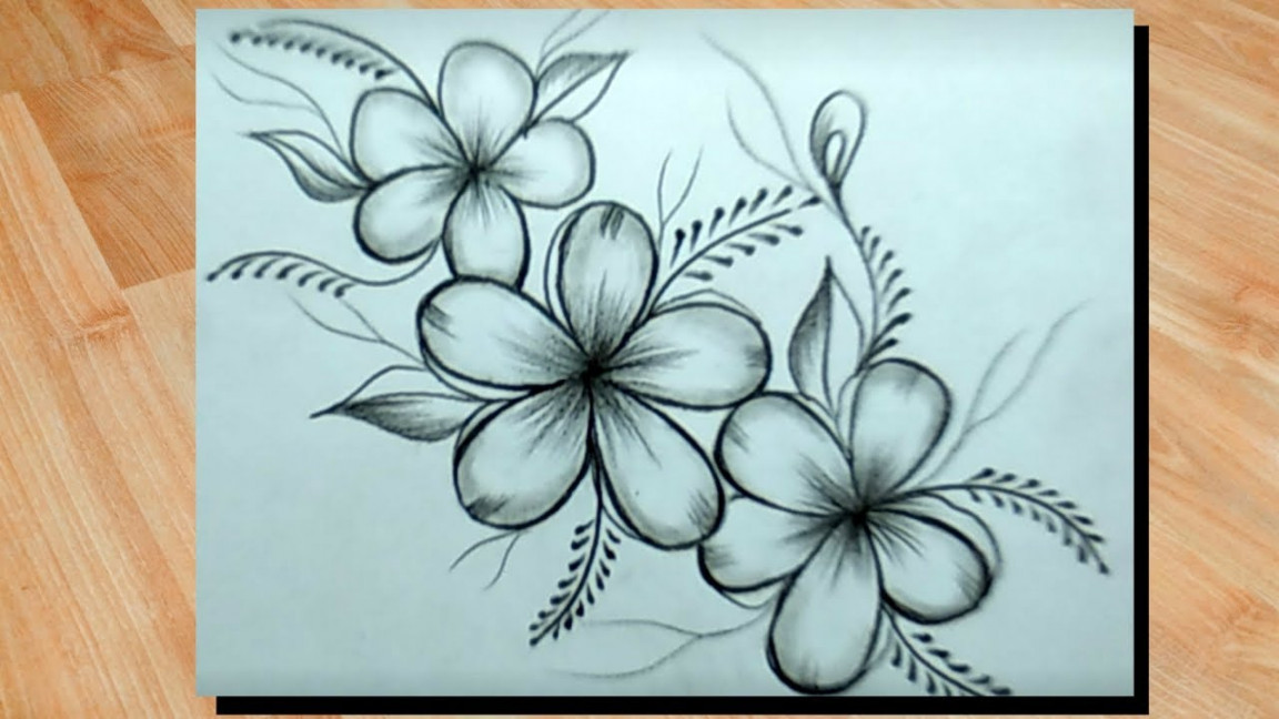 Cool Pencil Drawing A Beautiful Flower Design Easy