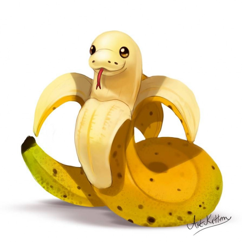 creature doodle # banana snake by ArtKitt-Creations  Cute snake