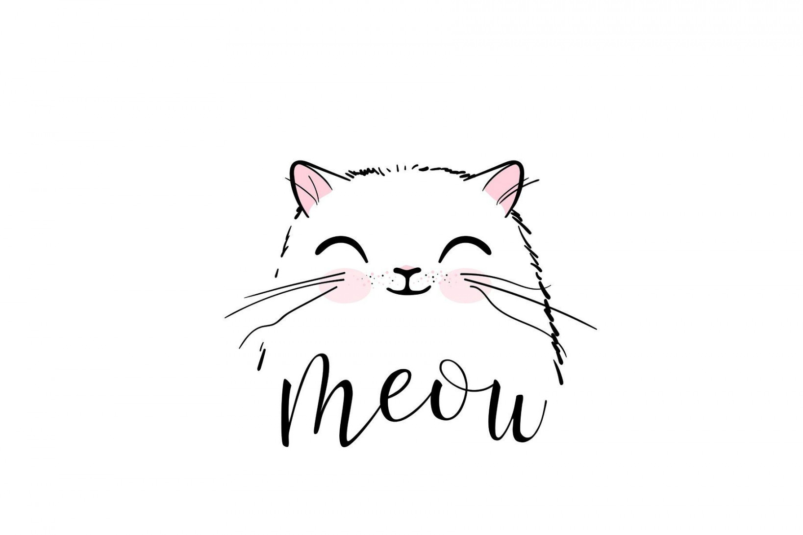 Cute cat vector print design