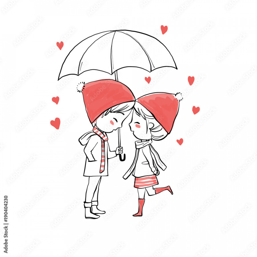 Cute couple in love Valentine