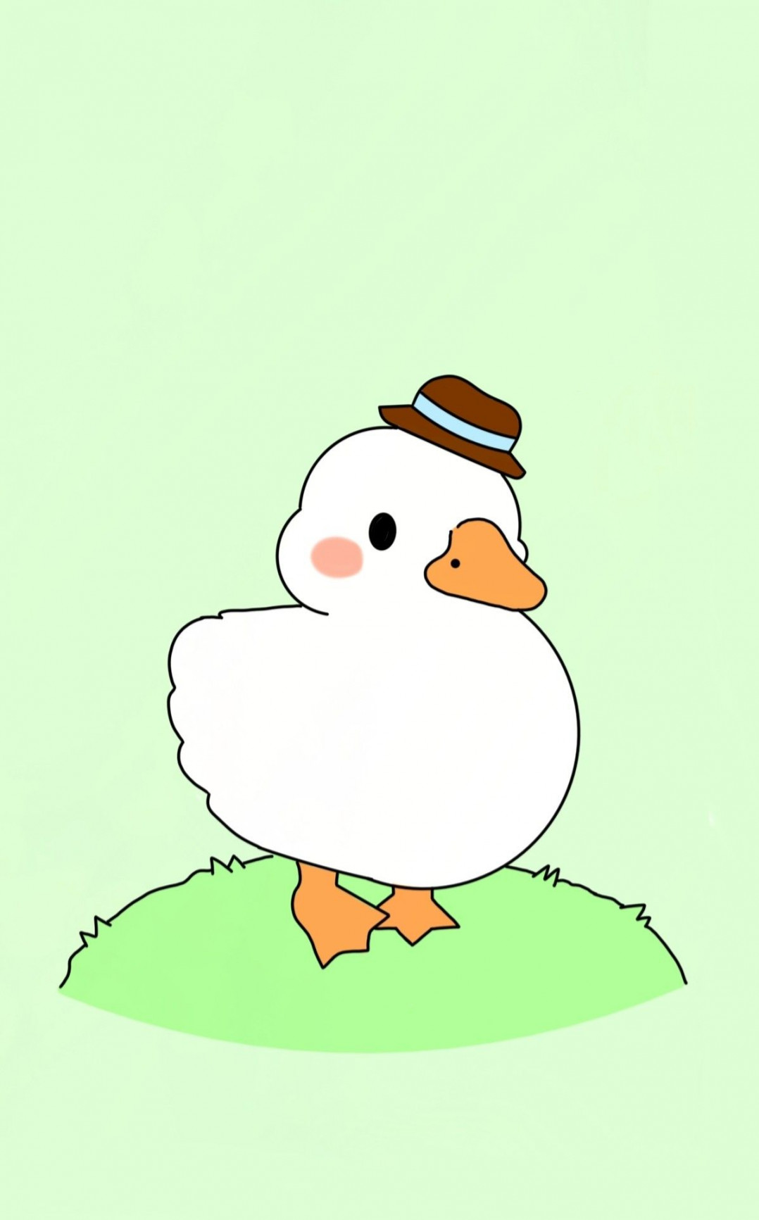 ✨Cute Duck✨🦆💚 in   Animal hats, Duck drawing, Frog sitting