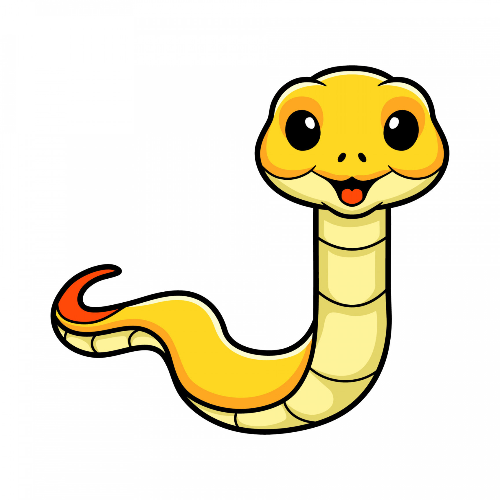 Cute yellow insularis snake cartoon  Vector Art at Vecteezy