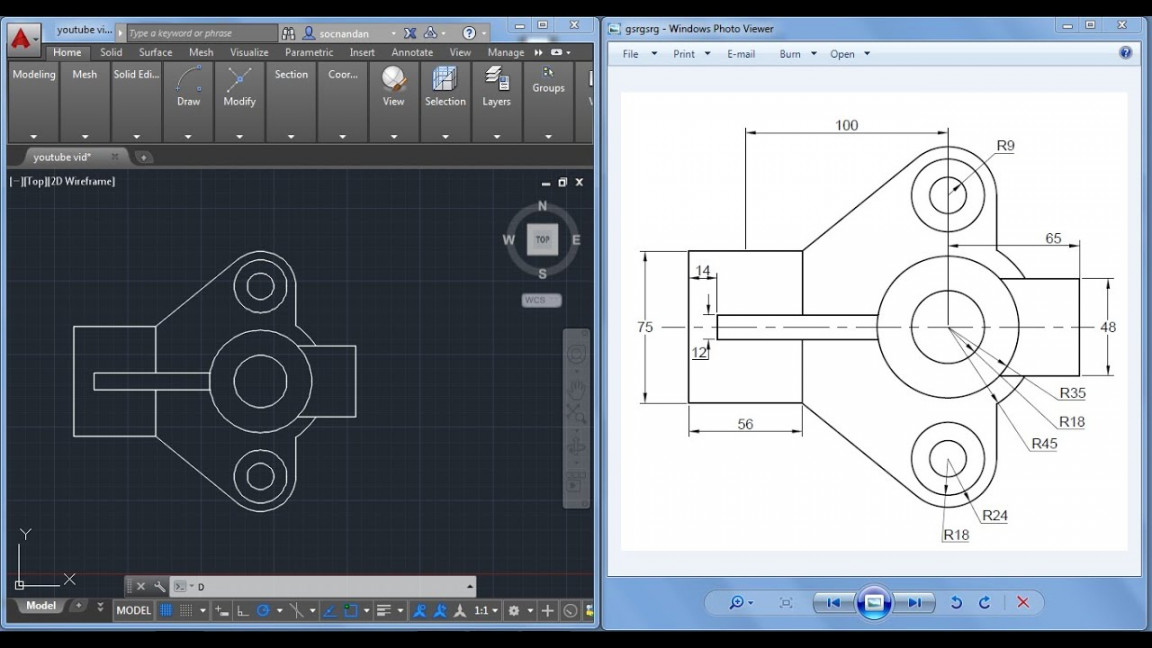 D Autocad practice drawing