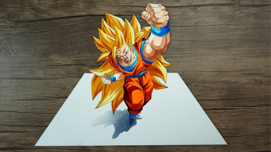 D Drawing Goku Super Saiyan