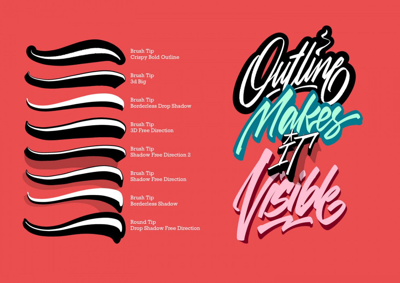 D Lettering & Outline Brush Pack for Sale - Procreate Brushes for