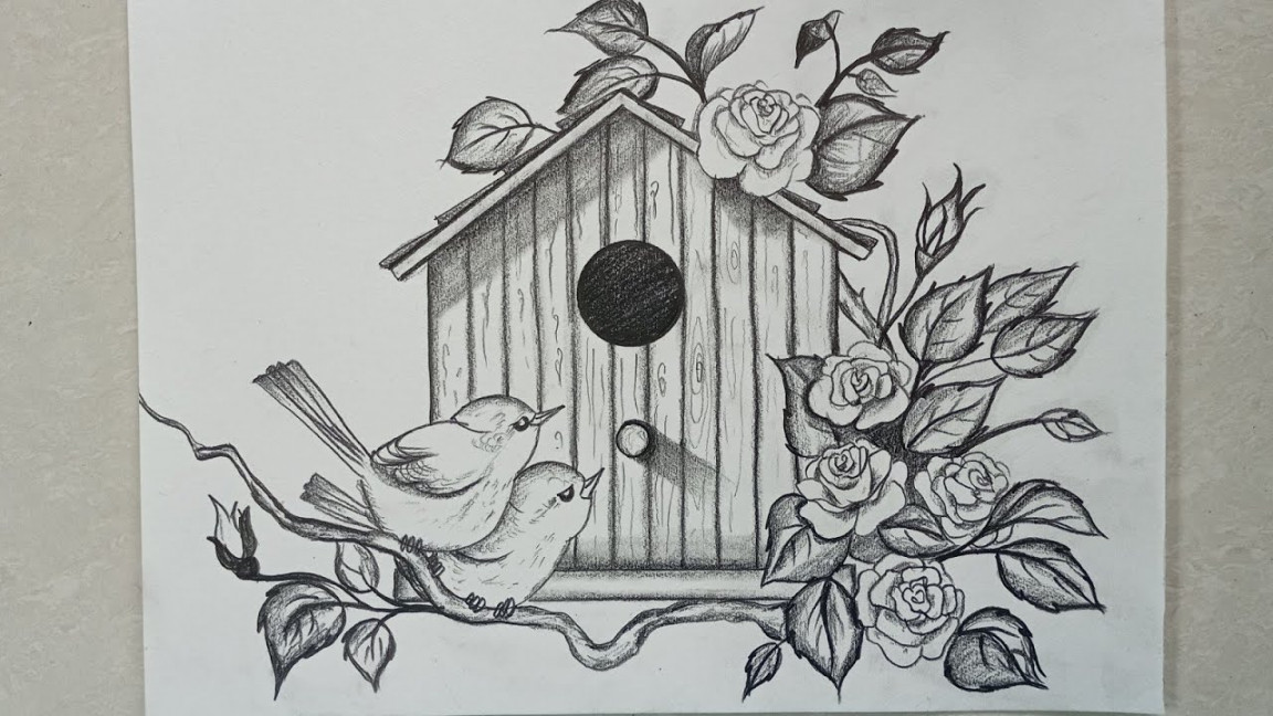 Daily challenge #/Bird house in Flower garden