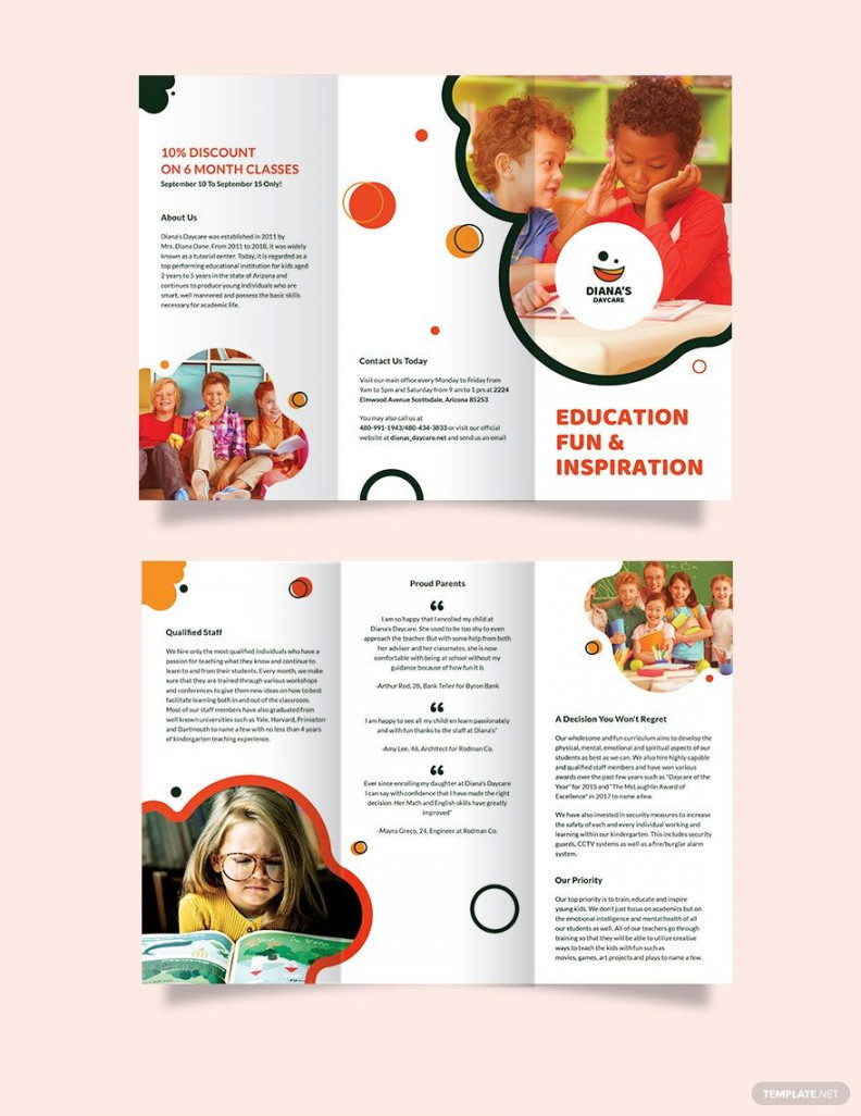 Daycare Brochure Template in Word - FREE Download  Template