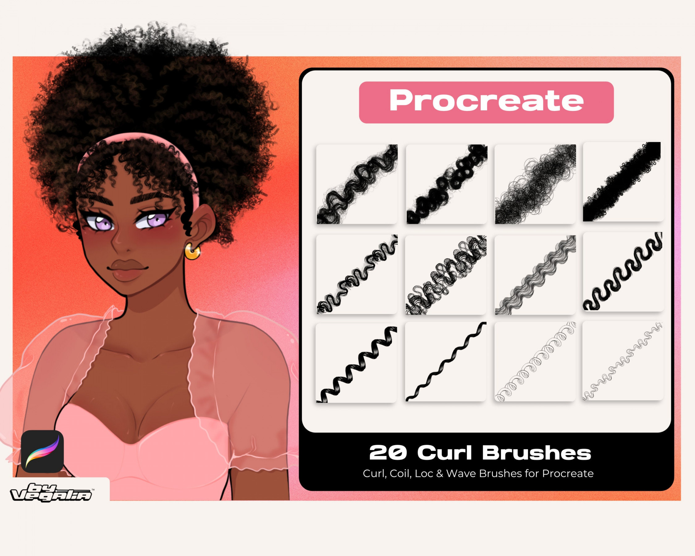 Deluxe Procreate Curl Coil Kinky Wave und Loc Pinsel - Etsy