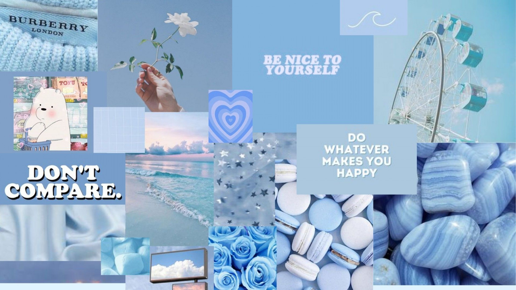 Desktop / Laptop Wallpaper  Blue aesthetic 💙💙  Cute desktop