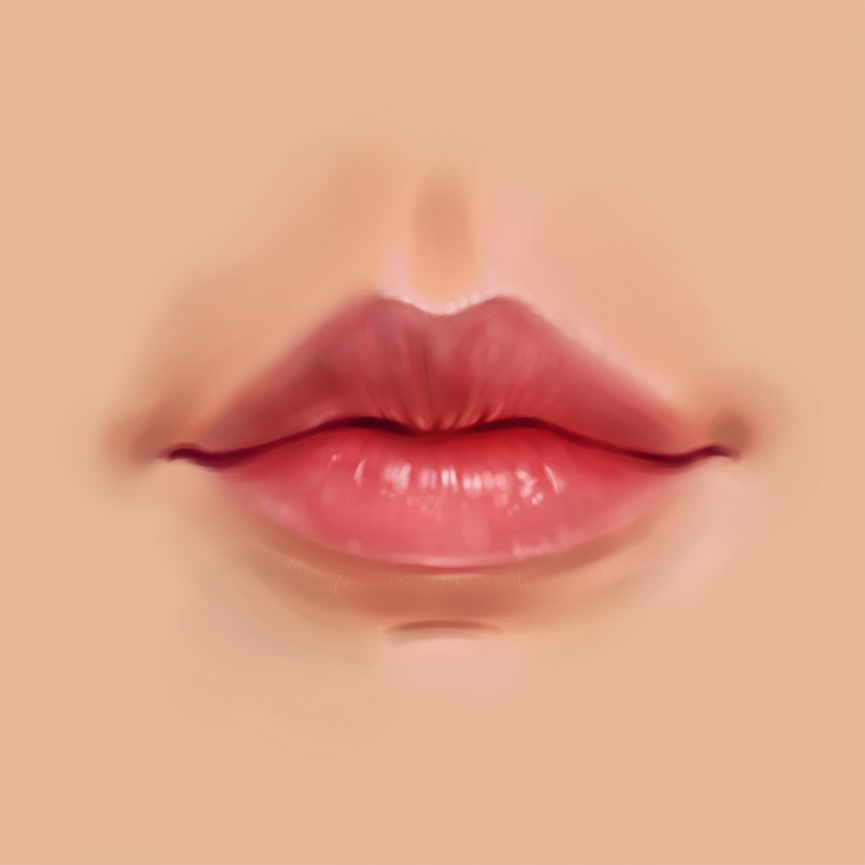 DIGITAL ART TUTORIAL - How to paint lips --  steps -- — Steemit