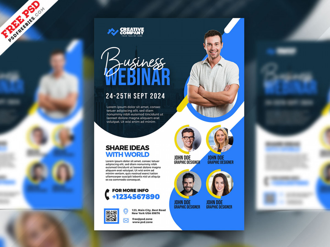 Digital Marketing Webinar Flyer PSD Template  PSDFreebies