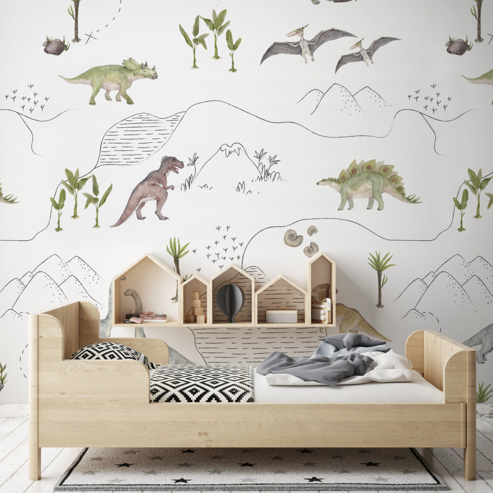 Dinosaurs Sketch  KIDS WALLPAPER - Grafico Group