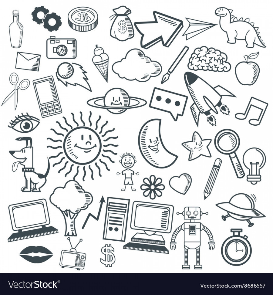 Doodle icon design cartoon draw concept Royalty Free Vector