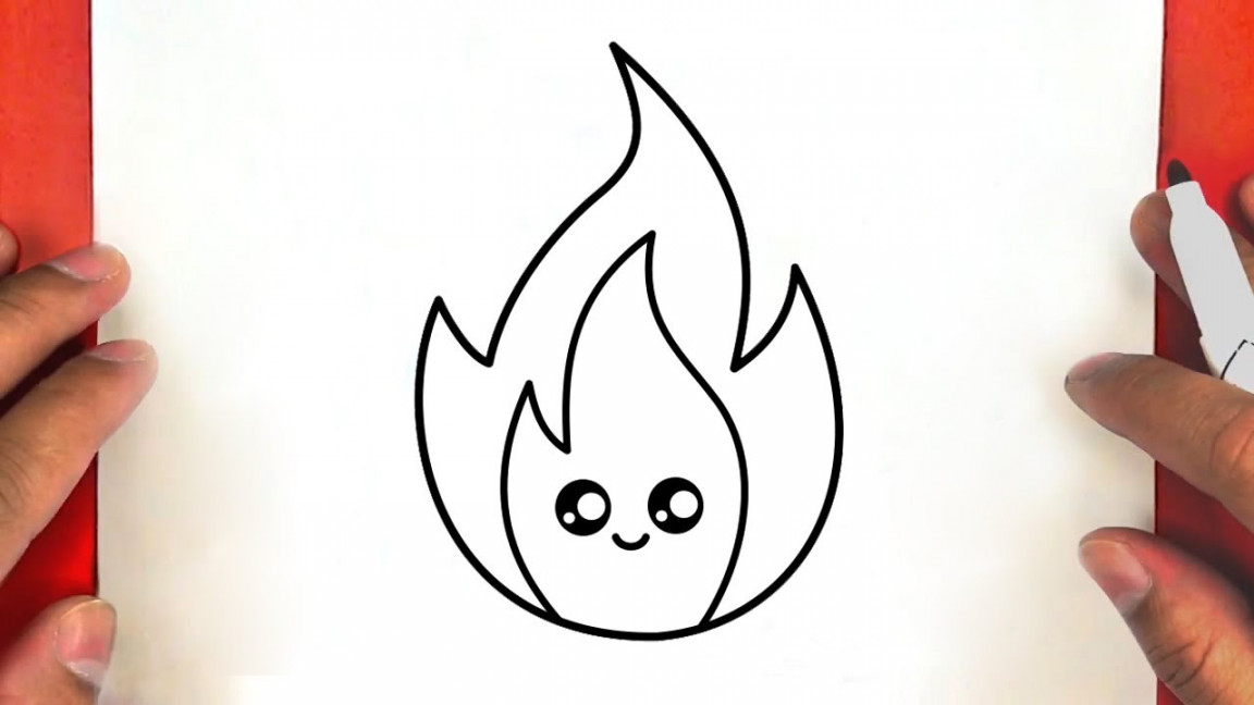 Draw The Fire Emoji  How to draw a cute Fire