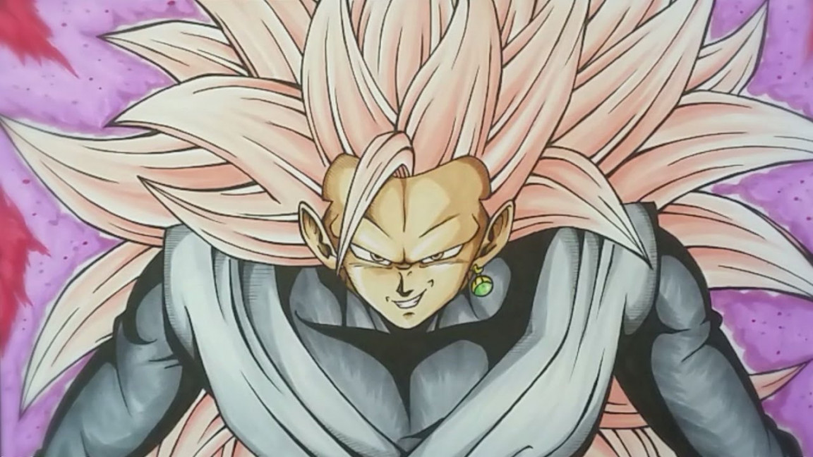 Drawing Black Goku Super Saiyan Rose   Dragonball Super  TolgArt