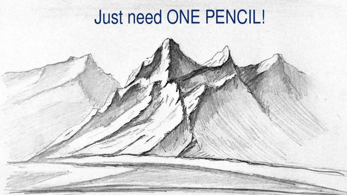 DRAWING COURSE # How to Draw Realistic Mountains with just ONE Pencil!