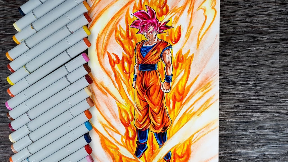 Drawing Goku God Among The Saiyans