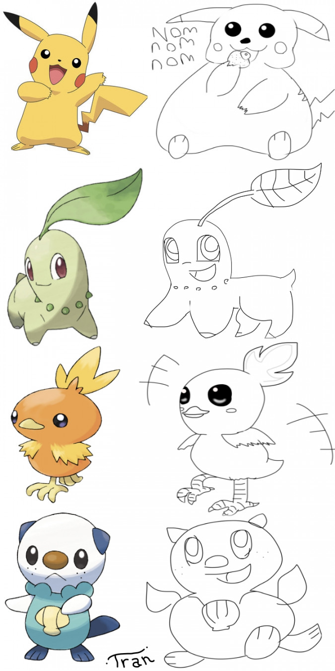 Drawing Pokemon Without Official References by Trying-to-Draw on