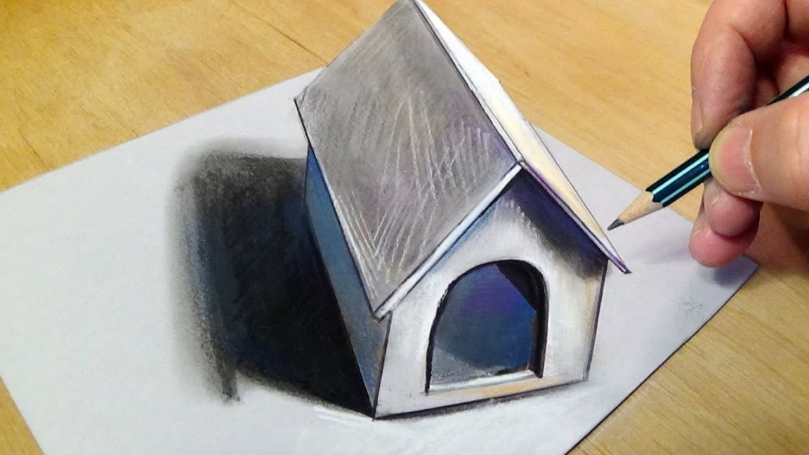 Drawing Simple Dog House - How to Draw D Doghouse by Vamos