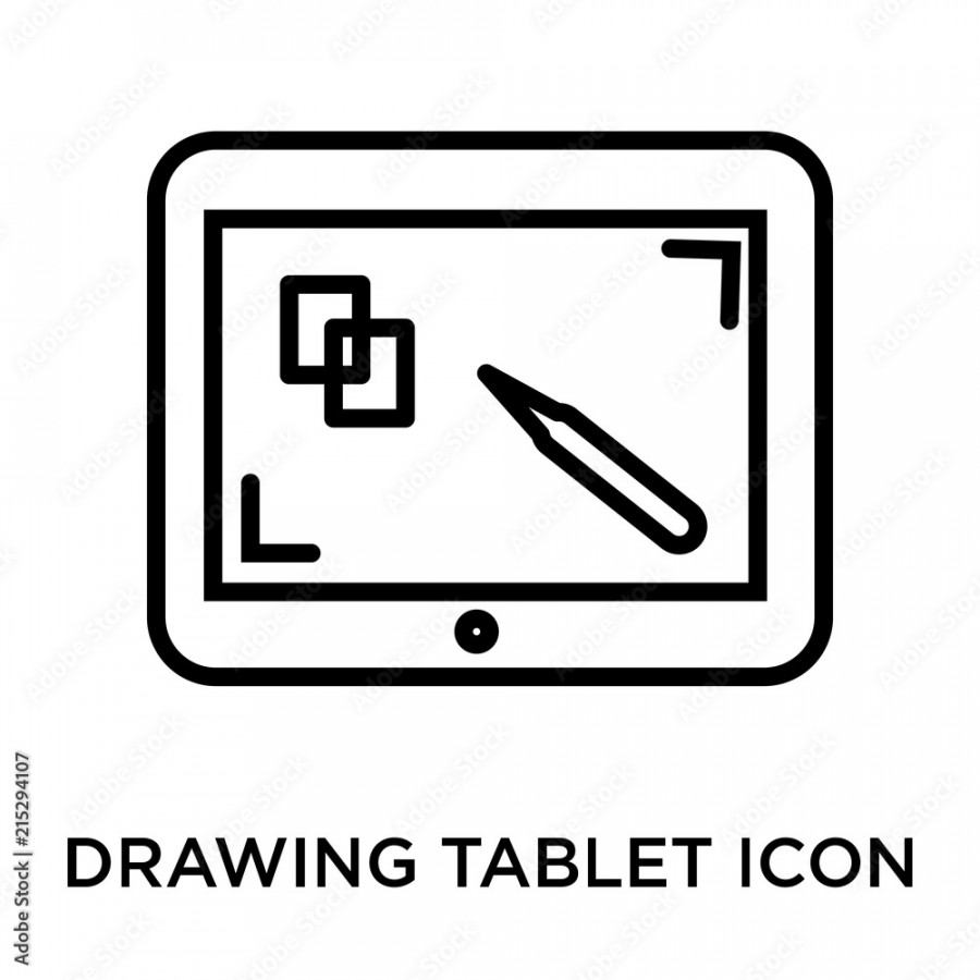 drawing tablet icon isolated on white background
