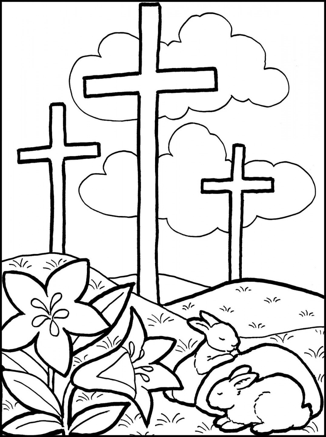 Easter, Cross coloring page  Free easter coloring pages, Easter